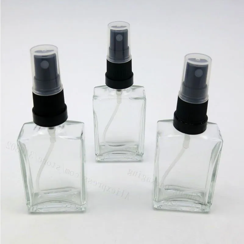 12pcs 1 oz profumo/atomizzatore di colonia vuoto bottiglia di vetro ricaricabile manomissione nera evidente spruzzatore 30ml wjhka