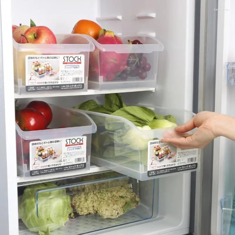 収納ボトル透明なプラスチック冷蔵庫ボックス日本の引き出しタイプ食品並べ替え野菜キッチン