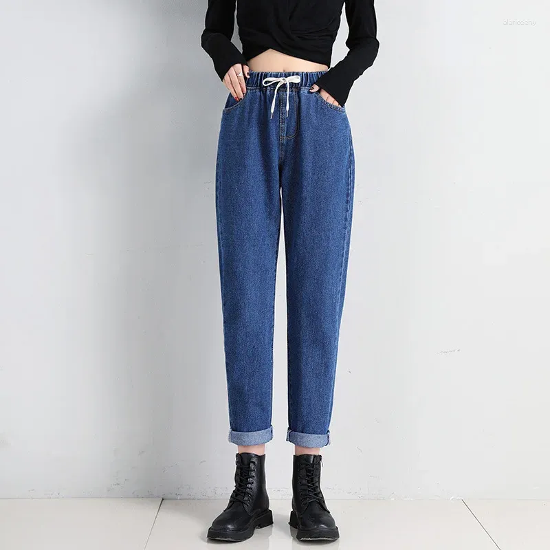 Damesjeans Vintage High Taille Straight Pant For Women Streetwear Loose Female Denim Buttons Zipper Ladies Trouser 2024