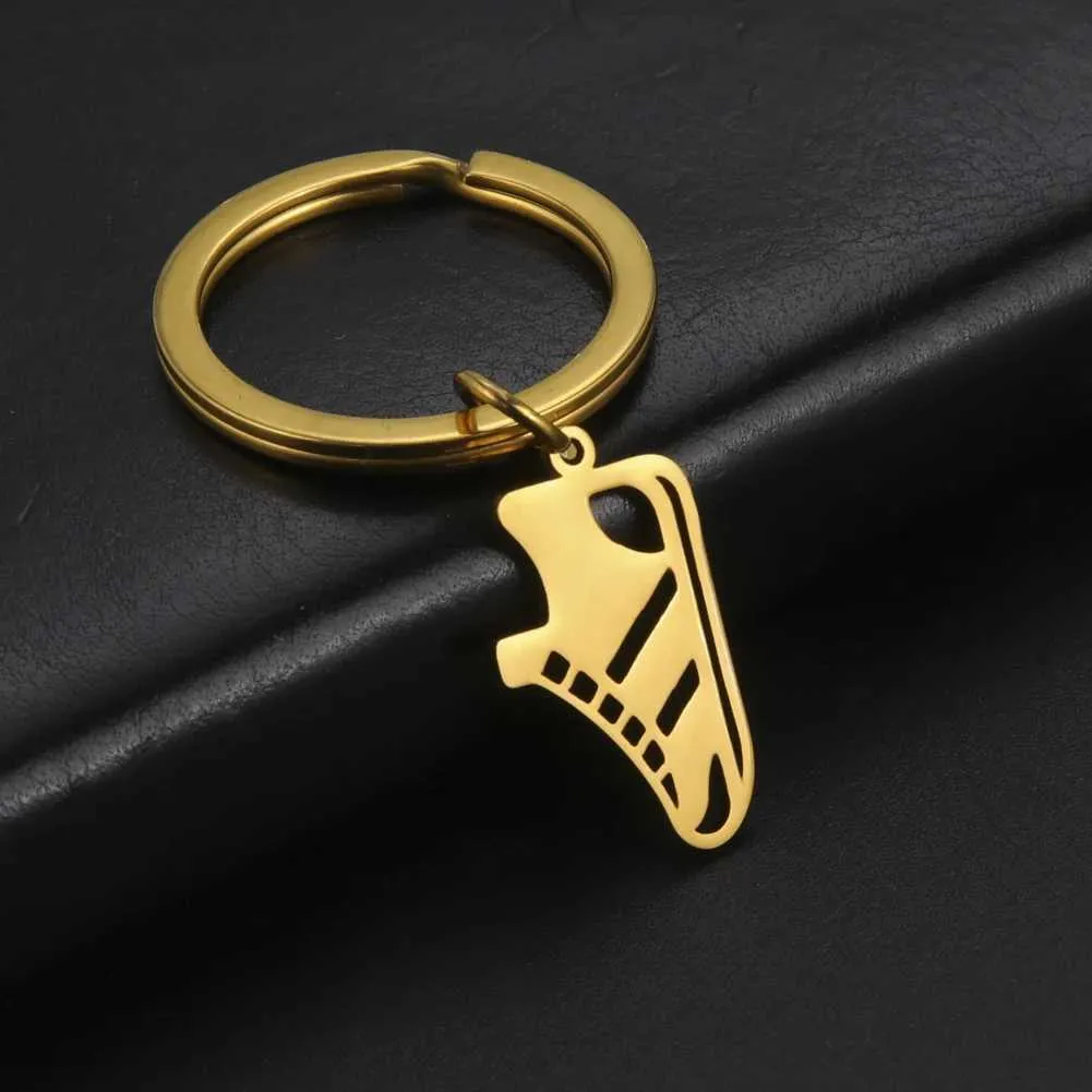 Keychains lanyards Amaxer schaatsschaatsenschaatsenschoenen Key Ring Gold Ring Gold kleur Sport Key Chains voor vrouwen Men Bag Deur Key Diy Gift Y240510