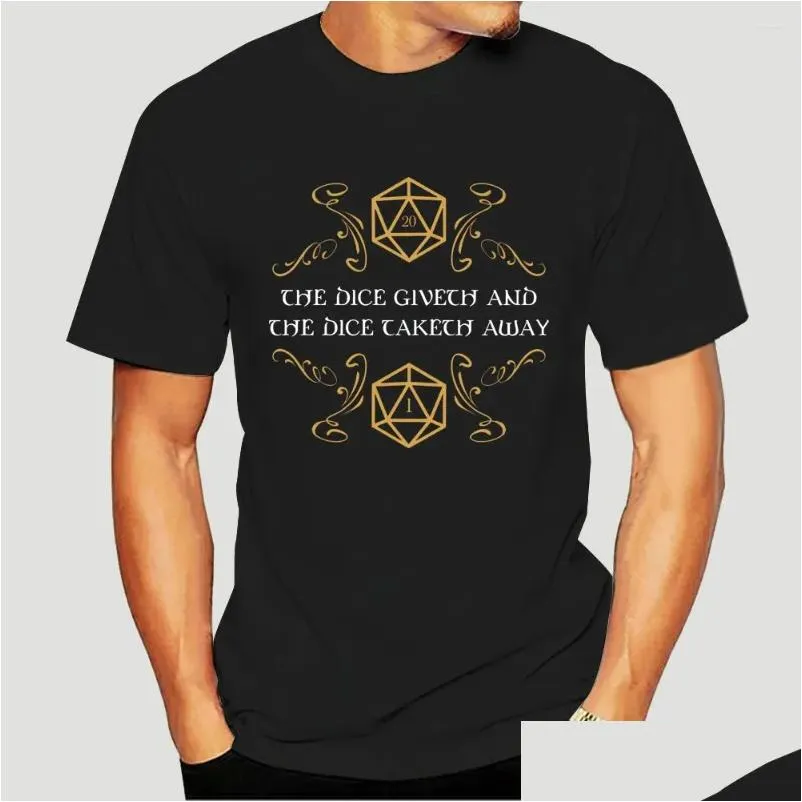 Herren T-Shirts T-Shirts The Dice Giveth und Taketh weg DND D inspiriertes Hemd Baumwolle Design bequemes Frühling Herbst Cool Muster 01 Dhytzt