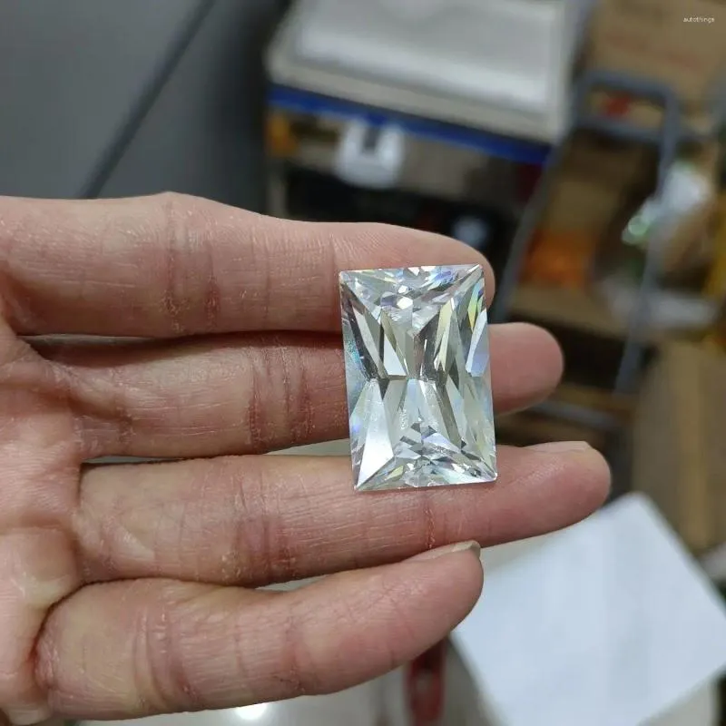 Diamants en vrac 20x30 mm en zircon blanc rectangulaire à facette à facette