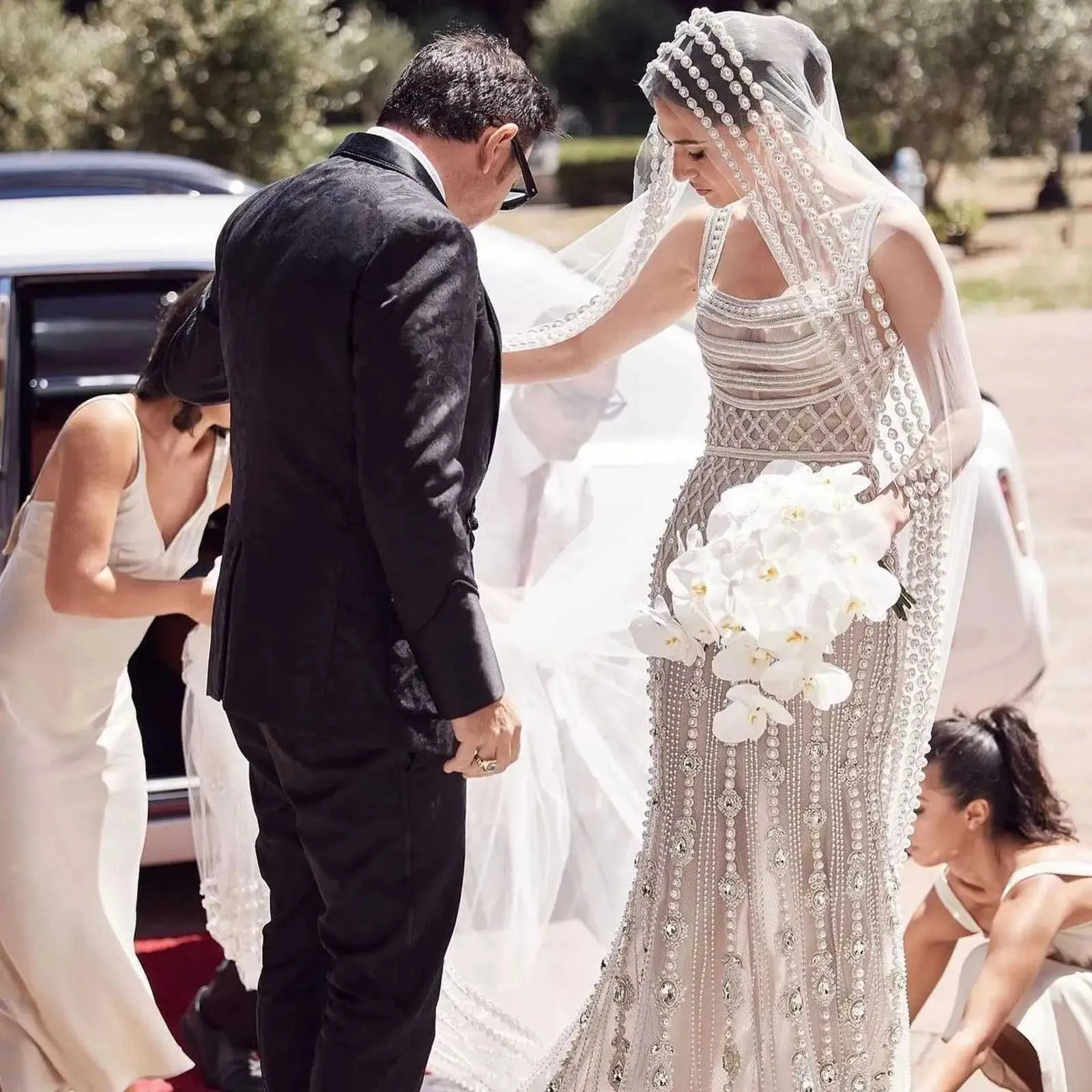 Gioielli per capelli Velo extra lungo lunghezza cattedrale Velo da sposa in rilievo 3M Veli larghi con pettine Accessori da sposa V159_voghion.com