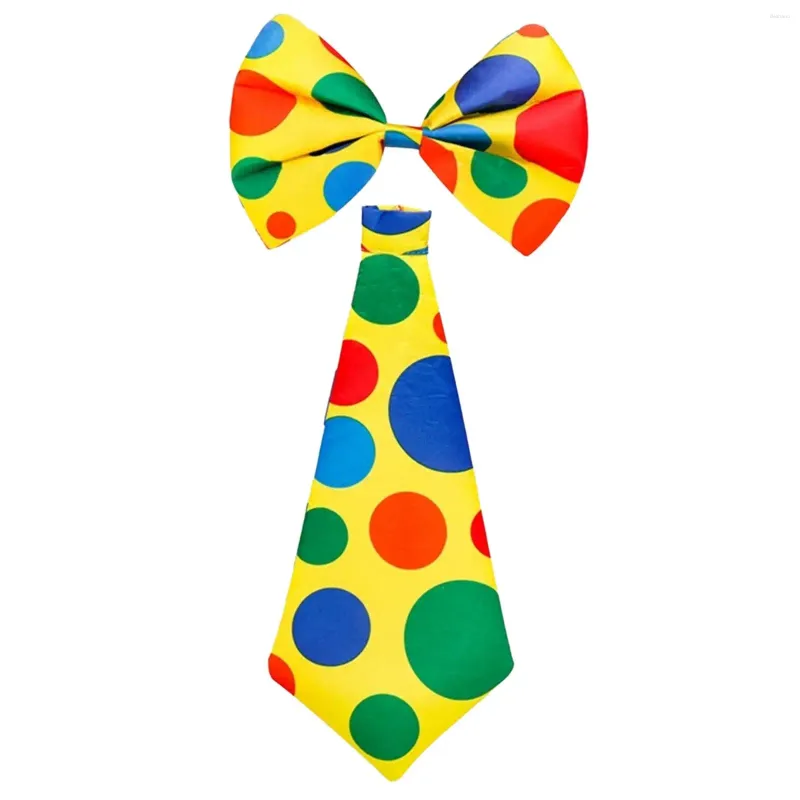 Party Decoration Circus Clowns Tie and Bow Set Tenfit Neck Adults Adults Bowtie Coldie for Birthday Halloween Cosplay Carnival Role
