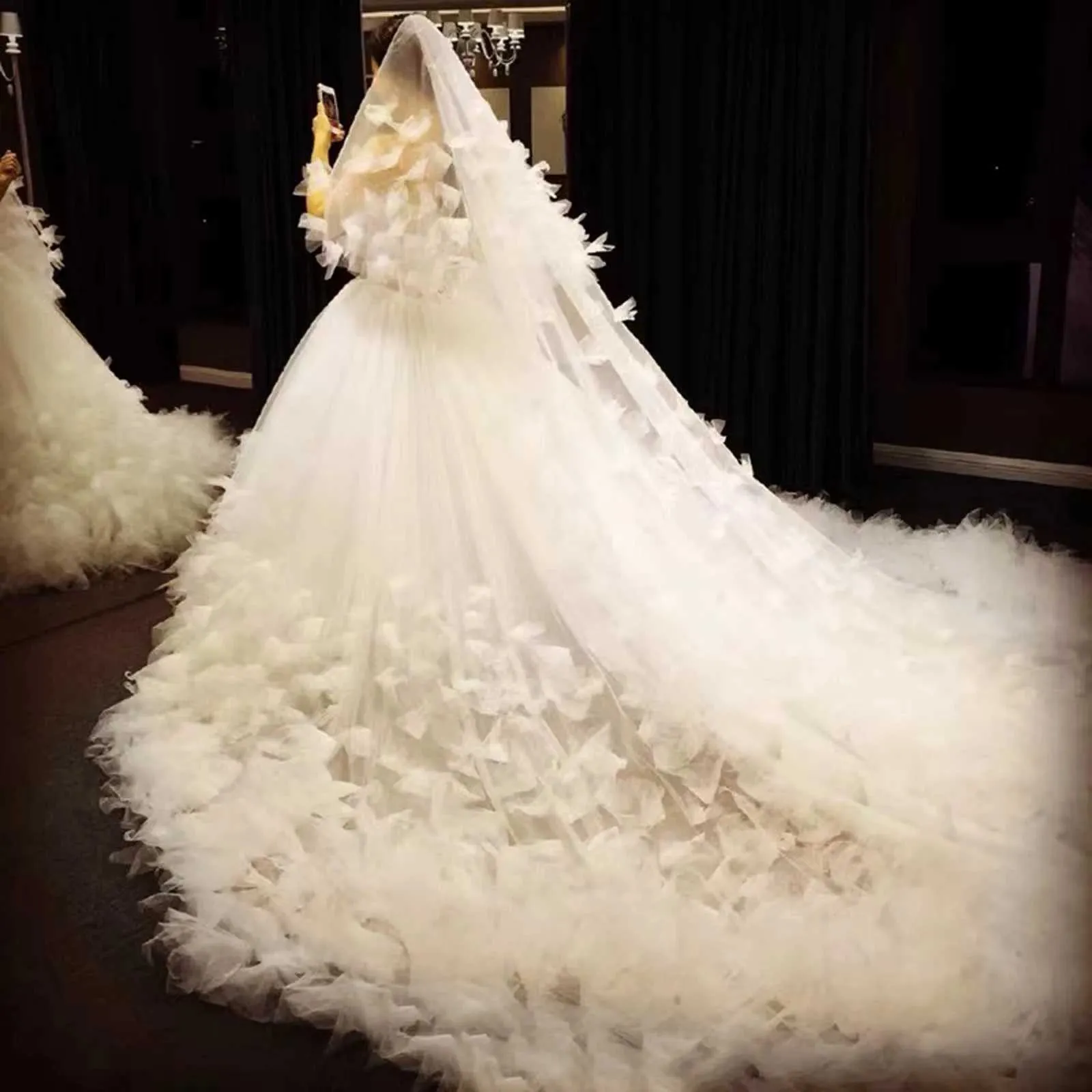 Wedding Veil Cathedral Length Soft Bridal Illusion With Comb_voghion.com