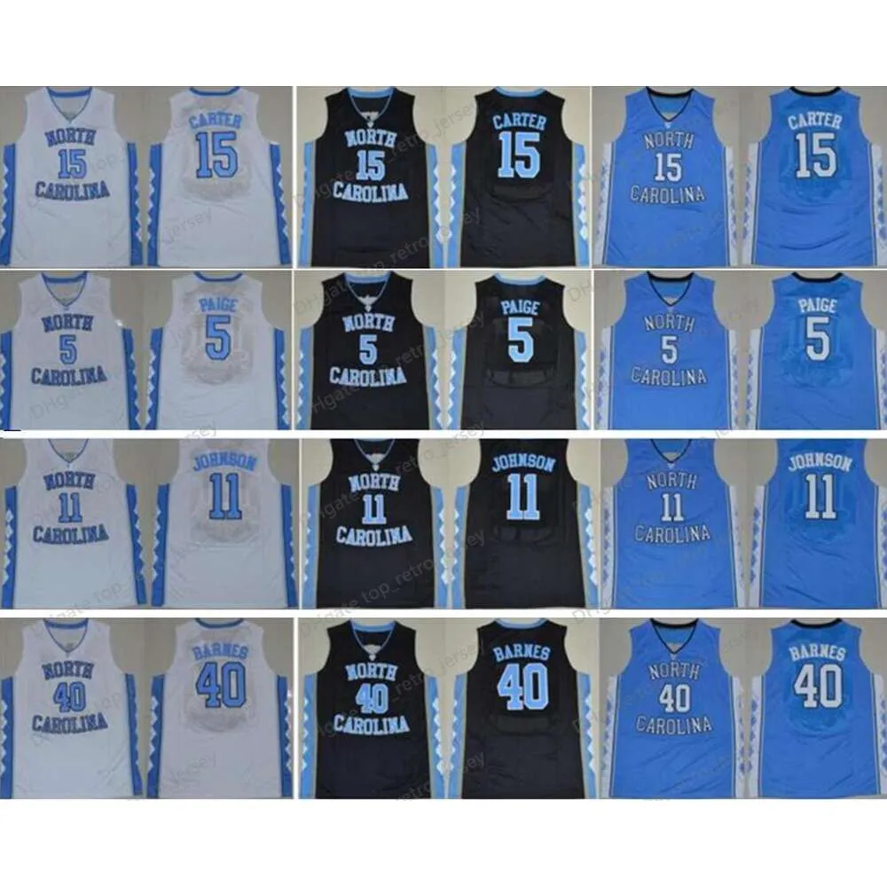 NCAA North Carolina Tar Heels Vince 15 Carter Jersey 5 Marcus Paig 11 Brice Johnson Harrison 40 Barnes College Basketball Jerseys