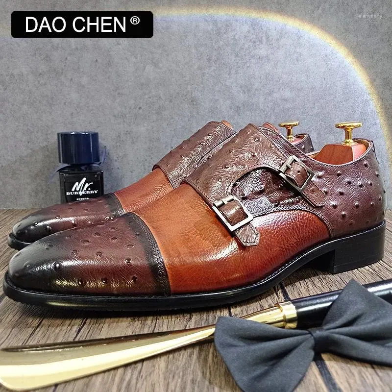 Chaussures décontractées Luxury Vérine en cuir Mentide Double Strap de gabarit Couleur Robe de mariage Business Businets Formers pour hommes