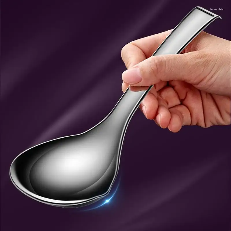 Spoons Stainless Steel Thickening Spoon Pot Soup Rice Restaurant Supply Long Handle Utensils Kitchen Tableware