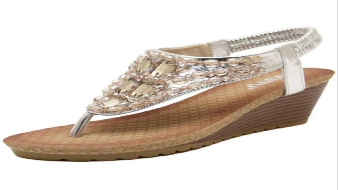 Sandales de style d'été Femme Plateforme Sandale Corloge Gold Flip Flop