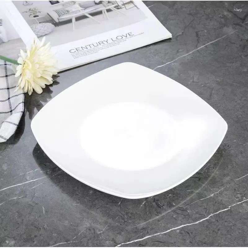 Square Ceramic Dinner Plates Nordic Style White Set for Steak Dessert Salad Pasta