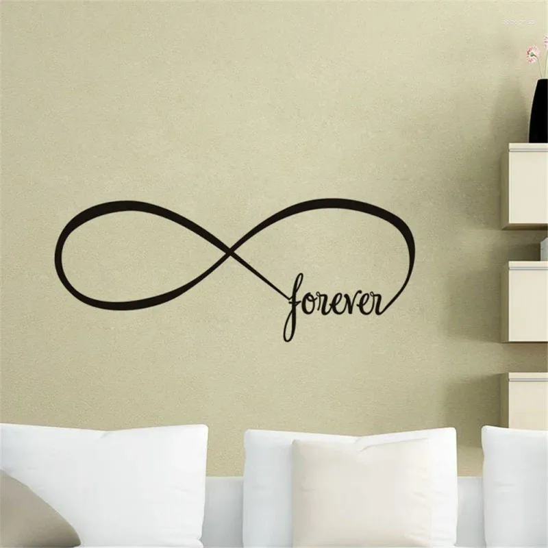 Window Stickers Forever Wall Bedroom Decor Infinity Symbol Word PVC Art Decals Home Decoration