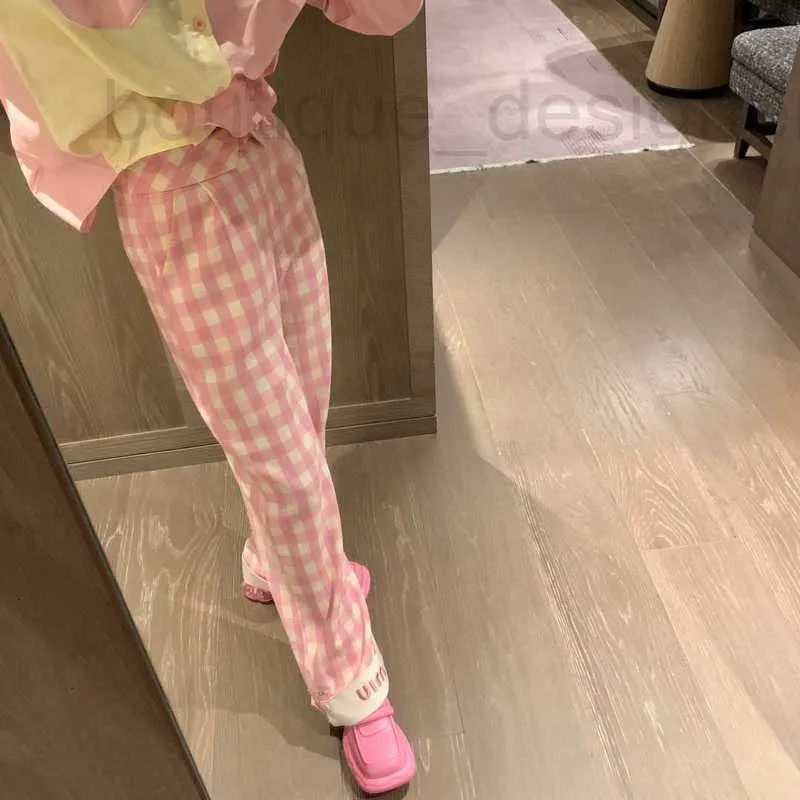 Pantaloni da donna Capris Designer Brand Internet Celebrity Trend Brand Flip Wip Top Pink Plaid High Gamba alta per estate sottili e dimagranti S1HG casual S1HG