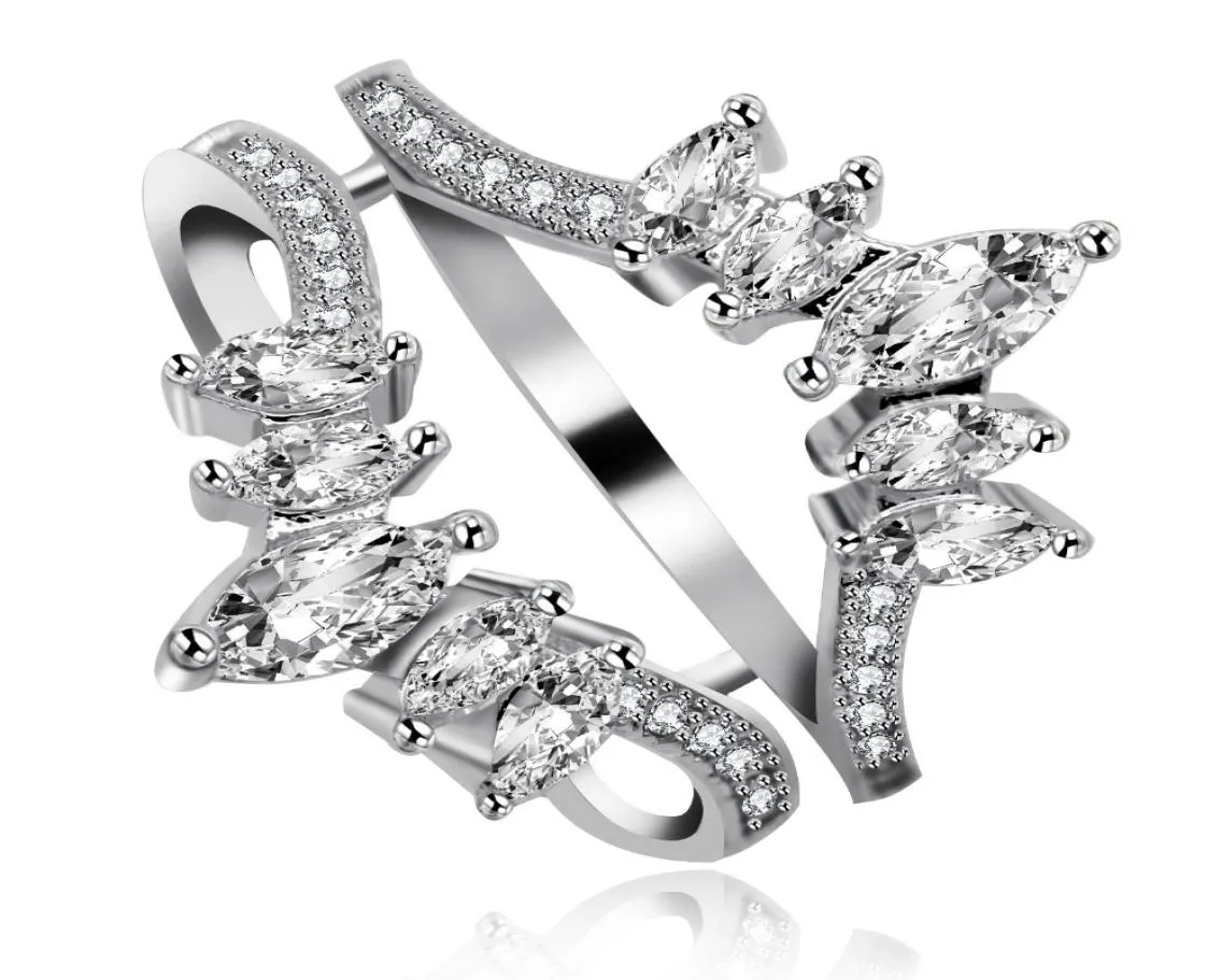 925 Gioielli per anelli nuziali zirconia cubici in marchesa in argento sterling per le donne gioielli per l'anniversario del fidanzamento della moda Y5304061898