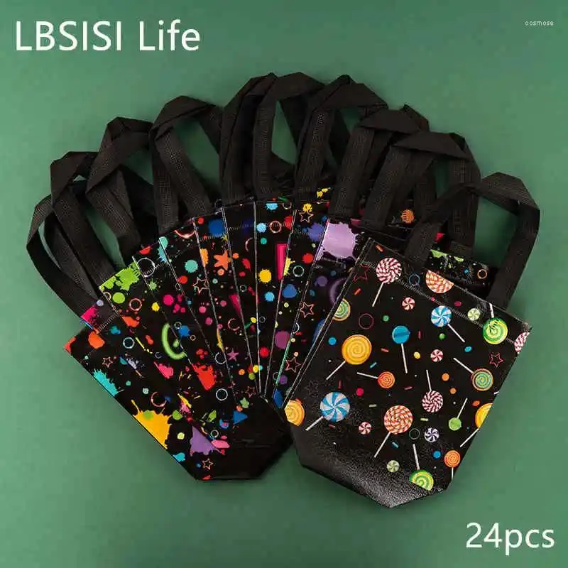 Gift Wrap LBSISI Life-Black Non Woven Bag Waterproof Thickened Eco-Friendly Printing Text Packaging Student Clothes Takeaway Supplies