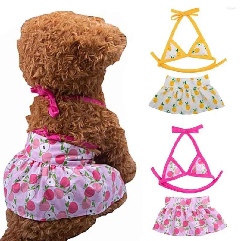 Собачья одежда лето бикини, набор сексуального цветочного платья, домашняя одежда, кошачья собака, пляжная юбка