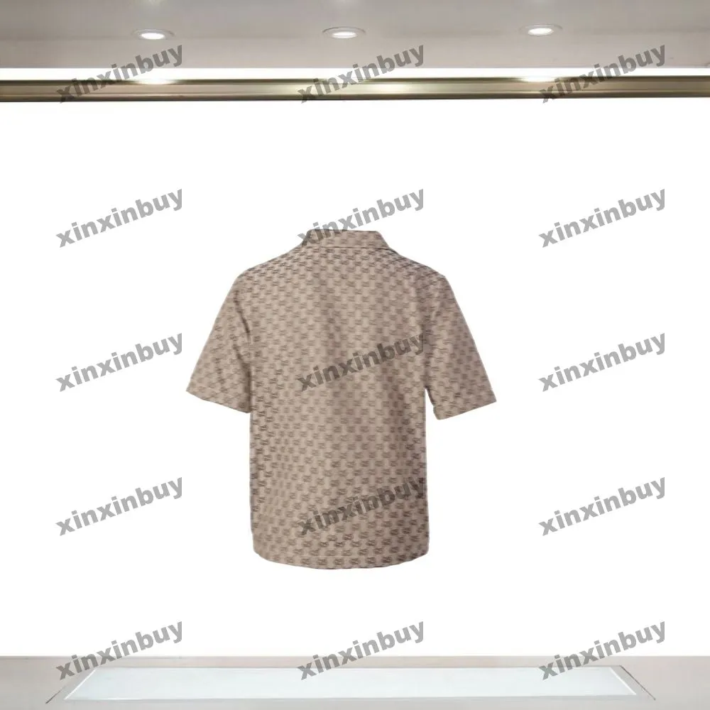 Xinxinbuy Men Designer Tee T-shirt 2024 Italie double lettre jacquard tissu denim tissu 1854 ensembles manches courtes coton femmes noires bleu kaki xs-l