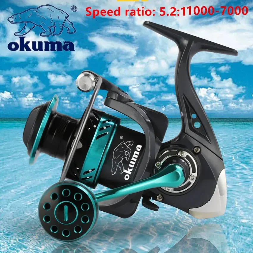Okuma est spinning fiskehulle 1000-7000 ultralight max drag 13bb 5.2 1 surfcasting spinning rulle saltvatten jigging rullar 240511