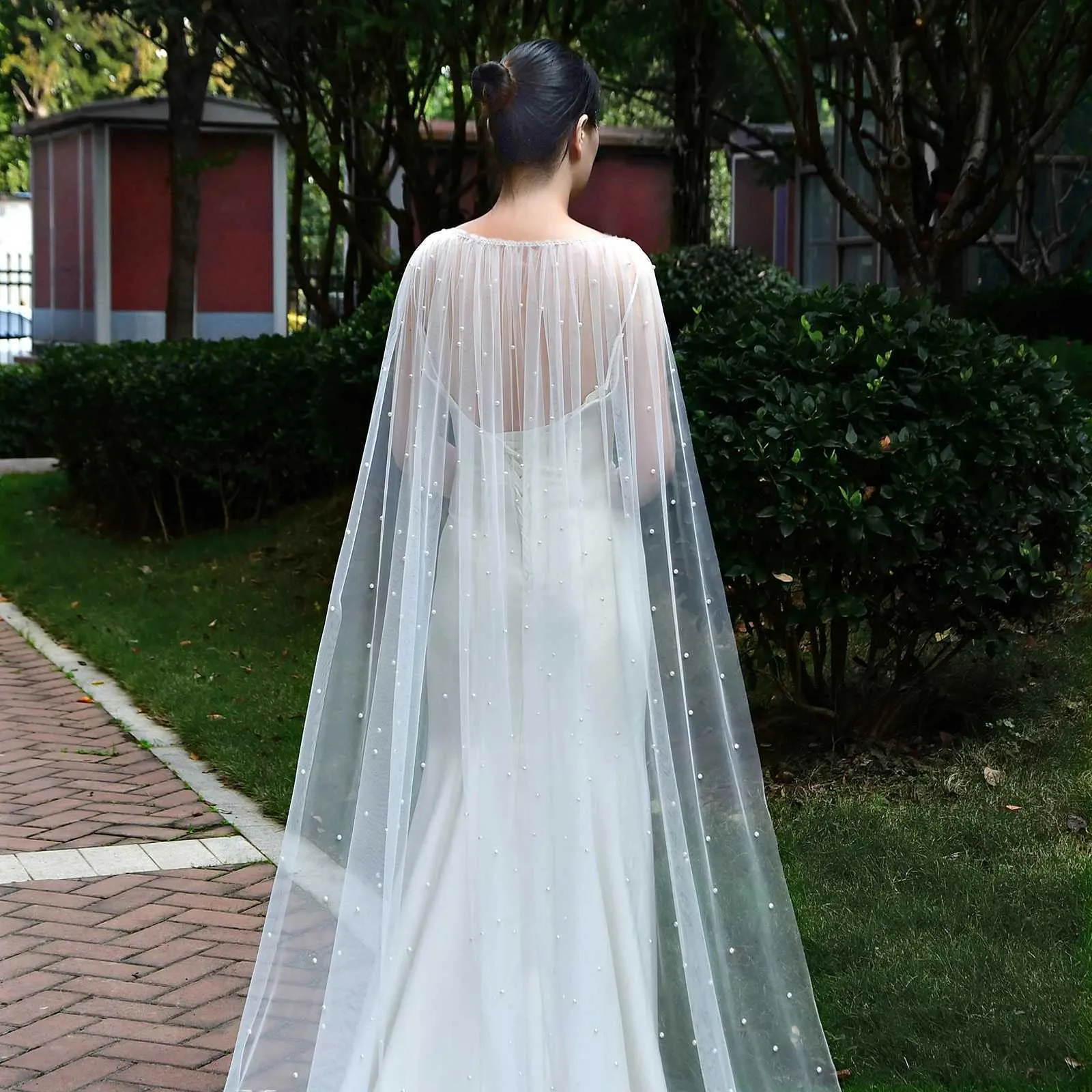 Bijoux de cheveux boléro pour femmes, voile de mariée couvre les épaules pour la mariée, accessoires de mariage, Cape châle, Cape de soirée douce_voghion.com