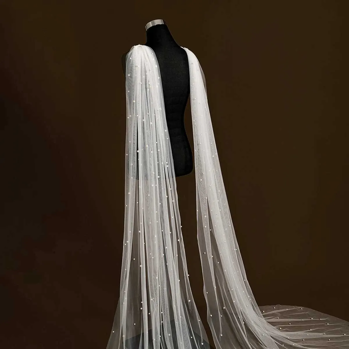 Hair Jewelry Womens Cape Bridal Wings Pearls Beaded Wedding Veil Removable Sleeve Shoulders Cover Shawl Bride_ipsvogv.com