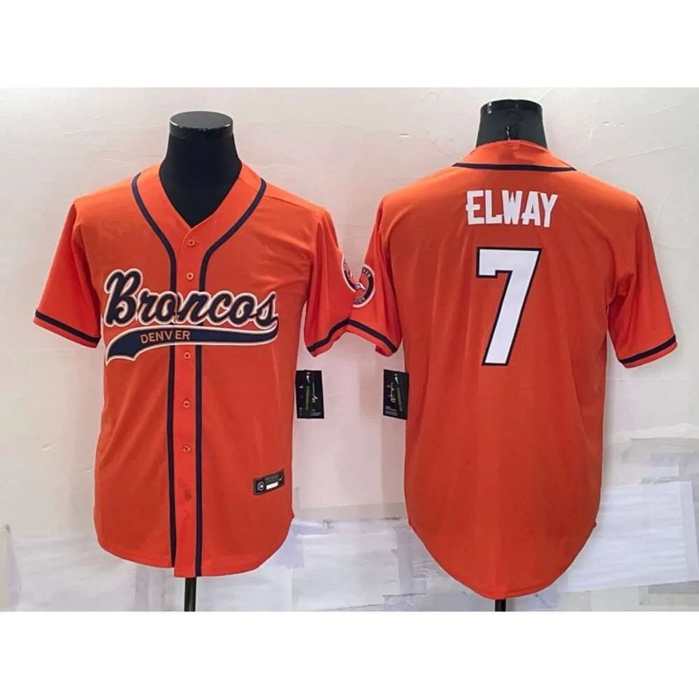 Baseball Jerseys Men's Pant's New Rugby Co Kits Kits Mustang 7 # Elway 3 # Cardigan Broidered Jersey