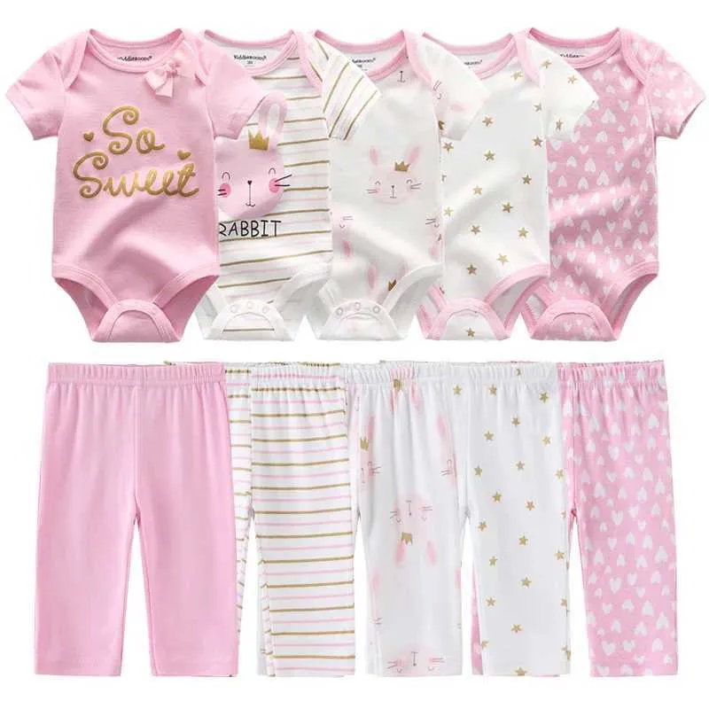 Ensembles de vêtements 2018 Unisexe Cartoon 6/9/10 Pièces de coton pur nouveau-né pour bébé Vêtements ajustés + shorts à manches courtes Baby Boy Clothing Beibeil2405