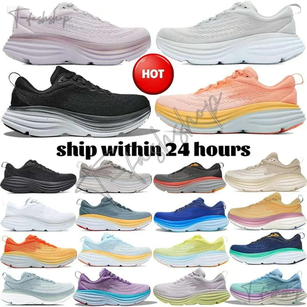 2024 Mens Running Shoes Designer Sneakers Bondi 8 Lilac Marble Triple Black White Harbor Mist Lunar Rock Shell Coral Peach Parfait Goblin Yellow Womens Trainers 134