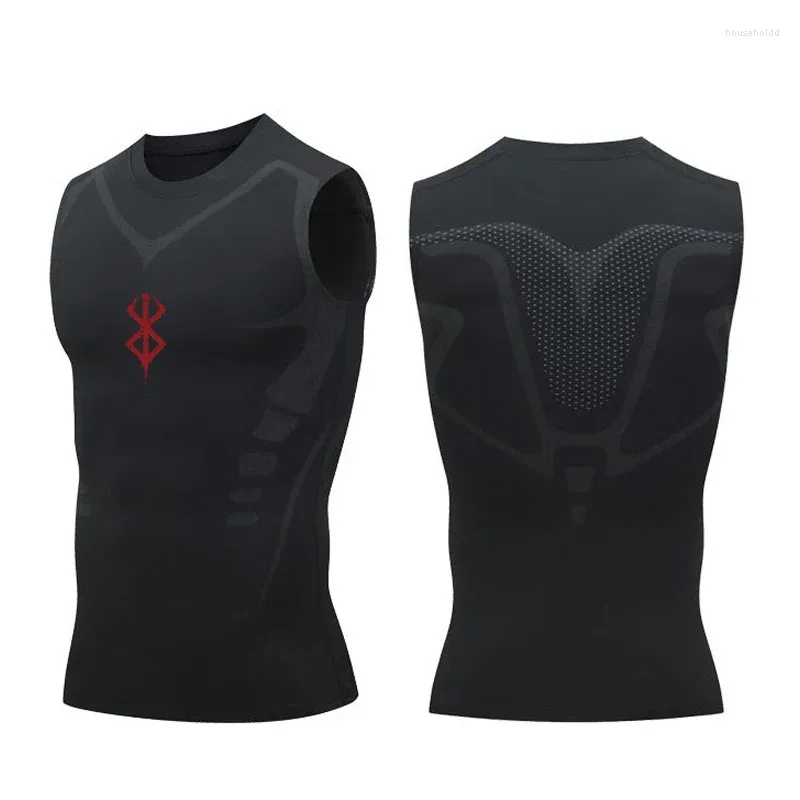 Camisetas para hombres Camiseta sin mangas Camisa Men Fitness Basketball Sport Vest Manga Mezh apretado Secado rápido