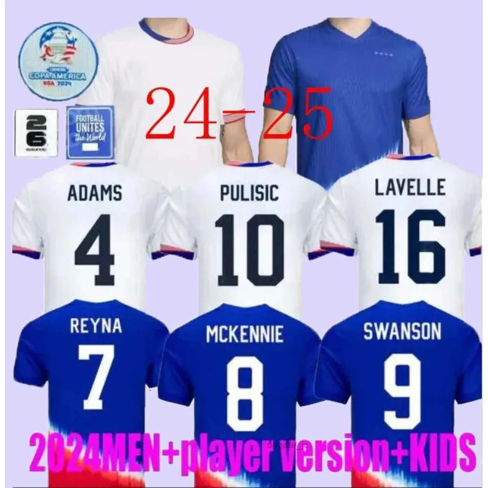 Soccer Jerseys 24 25 Jersey Football Shirts 4 Stars Woman Kids Kits USMNT 23 USWNT USAS Maillot de Foot Men Concacaf Gold Cup 2024 Womens McKennie Smith Morgan