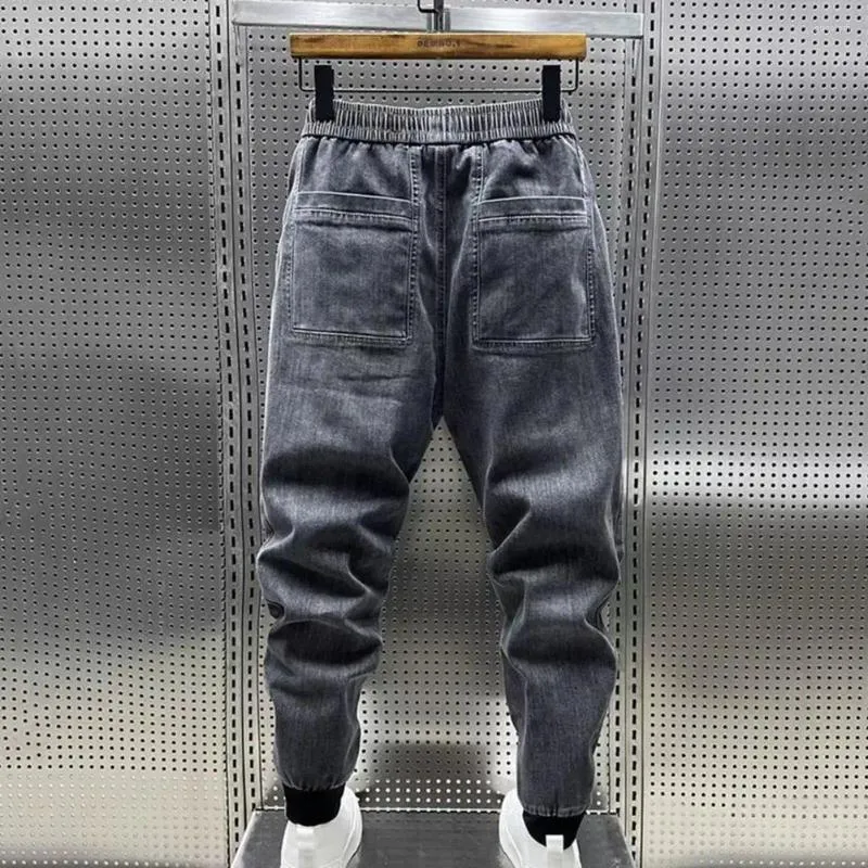 Jeans masculinos harajuku alongamento corea cargo harém
