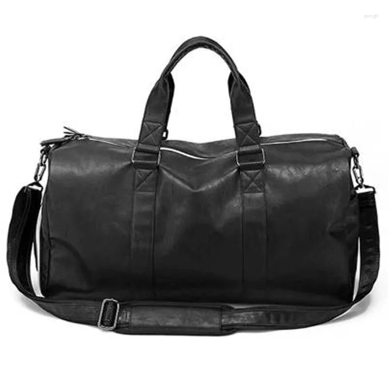 Bag Male Large PU Travel With Wet&Dry Zone&Independent Shoe Area Fitness Bags Handbag Luggage Shoulder