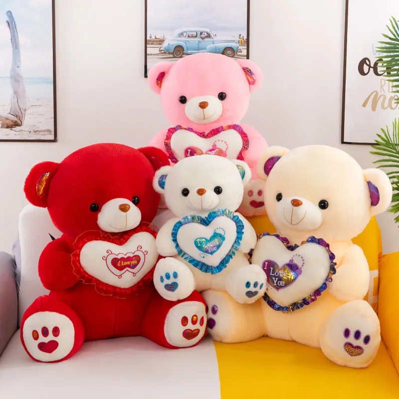 Câlin ours en peluche Toy Doll Light Up Bourse Doll's Gift's Gift Panda Toy Teddy Bear Big Bear Cartoon