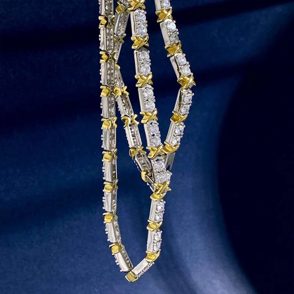 S925 Silver TiffanyJewelry Heart Pendants Léger Luxury Inralide Zircon Collier de diamant complet Senture de conception Senture Gol