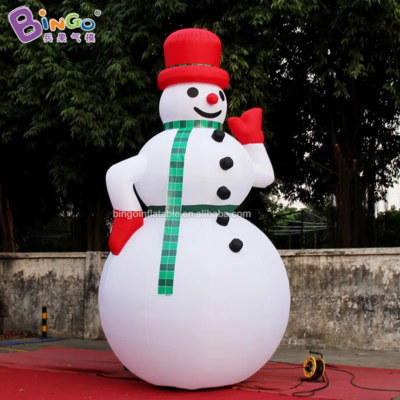 5mh gigantische opblaasbare sneeuwpopinflatie Standing Cartoon Snow Ball Character for Christmas Party Event Decoration Toys Sport