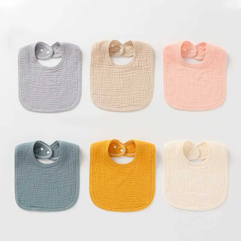 Bibs Burp Tissu de bébé alimentation bavage bobe nouveau coton pur couleur solide bébé serviette de burp doux adapté aux nouveau-nés