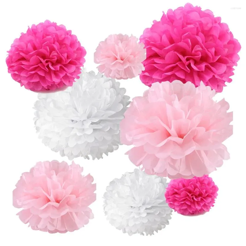 Decoratieve bloemen One Pack (18pcs) Tissue hangende papieren pom poms bloemenbal bruiloftsfeest buiten decoratie ambachtelijke kit pf-18