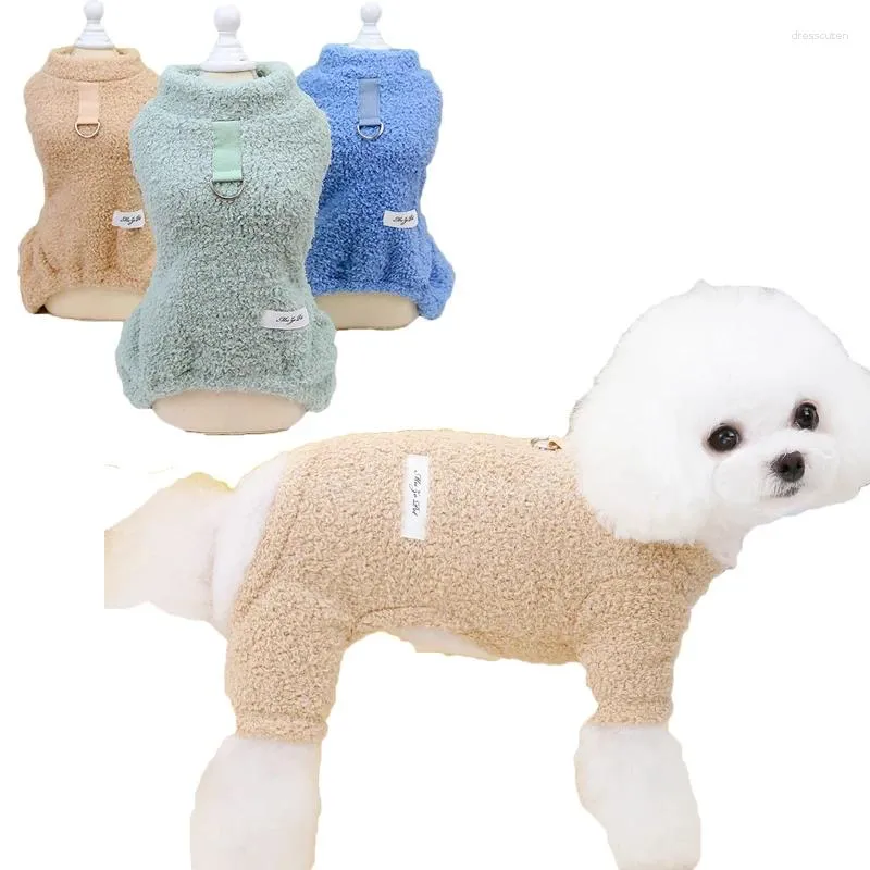 Dog Apparel Fleece Jumins de inverno Pijama de roupas de estimação Roupas de cachorrinho para cães pequenos Pomerânia Macacão de gatos Casaco de pijamas