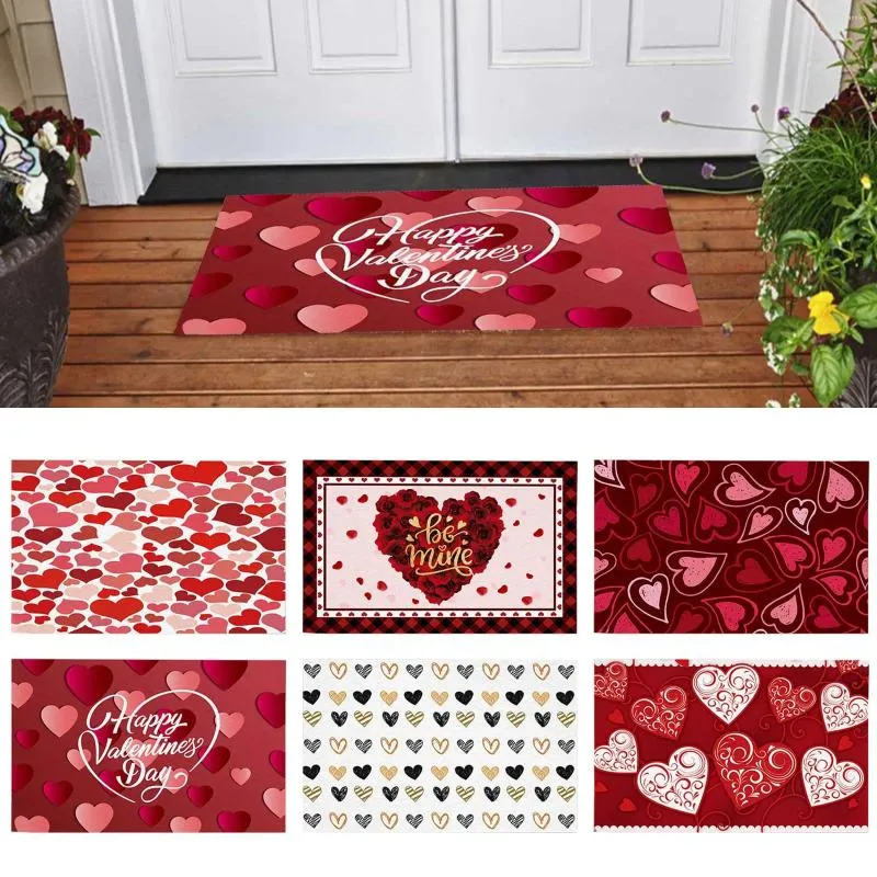Tappeti decorazione cardiaco decorazione di San Valentino tappetino per pavimenti cucina ingresso camera da letto assorbente tappeto zerbino tono di terra lancio coperta