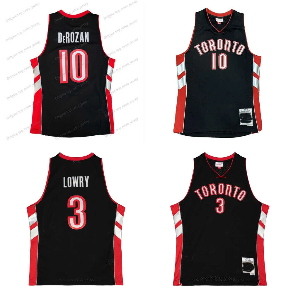 Demar 10 Derozan Raptores Basketball Jersey 2012-13 Torontos Kyle 3 Lowry Throwback Black Size S-XXXL