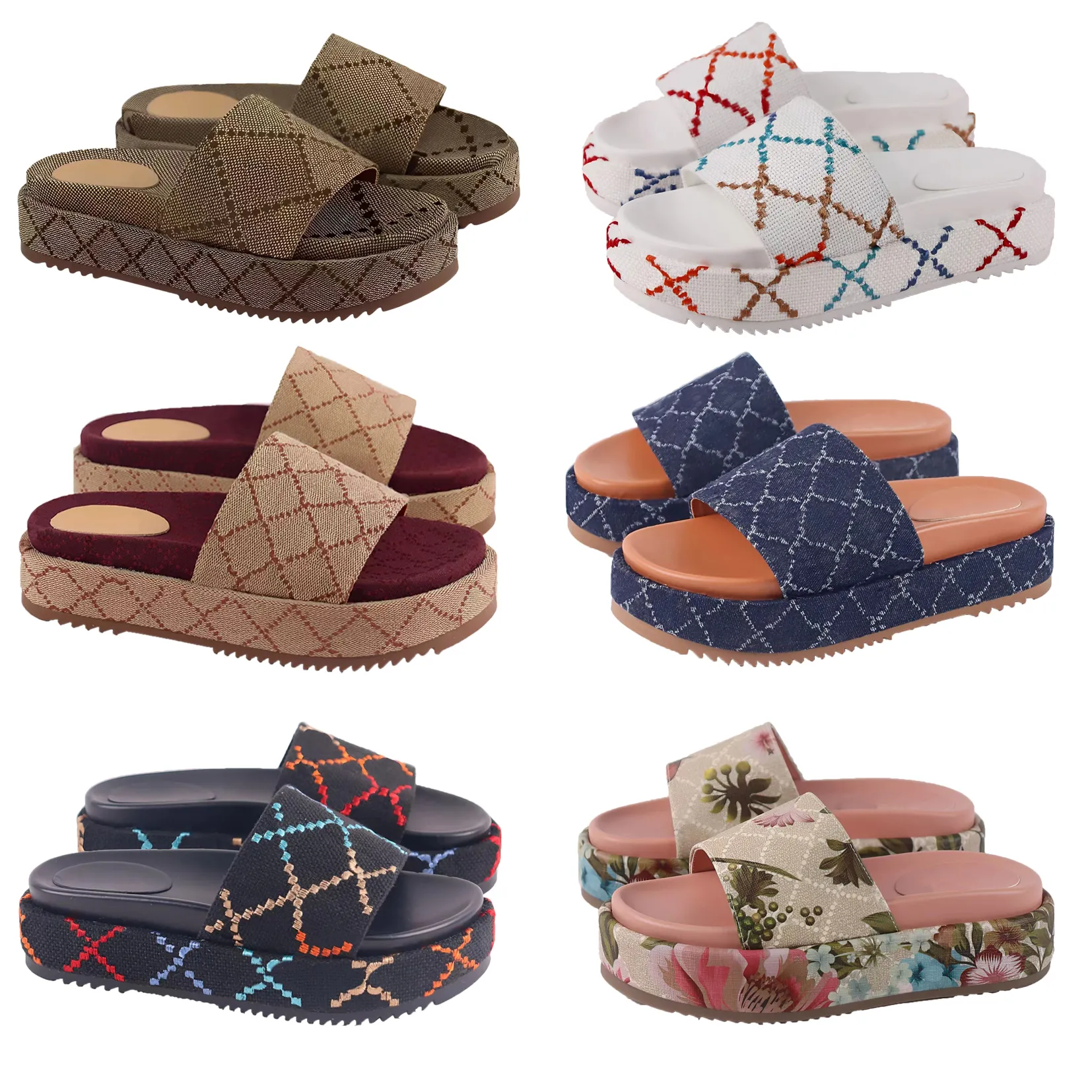 designerskie sandały Kapcie Grube podeszte miękkie miękkie mody Home Suppers Kobiety noszą klapki plażowe 35-44