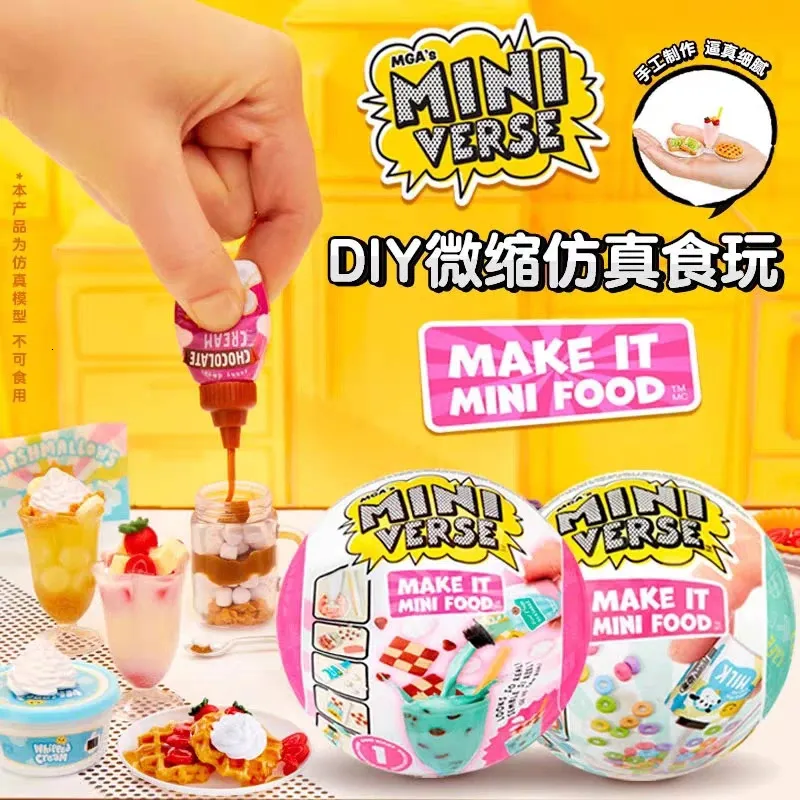 Miniverso Make It Mini Series de alimentos Caja ciega MGA Bola de sorpresa Niños Handmade Toy Plastic Fashion Diy Guess Balls Ornament 240506