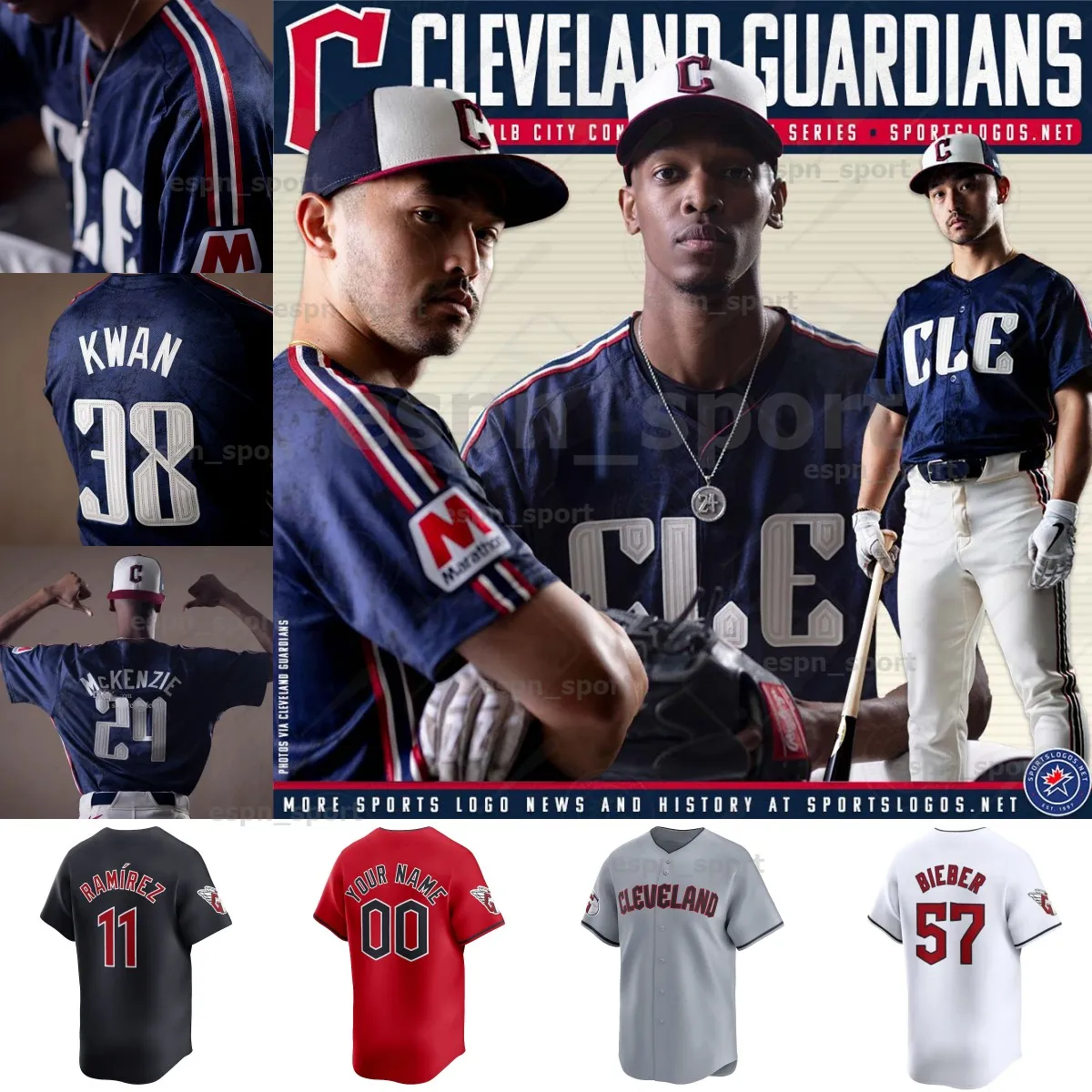 11 Jose Ramirez Guardians 2024 City Connect Jersey Triston McKenzie