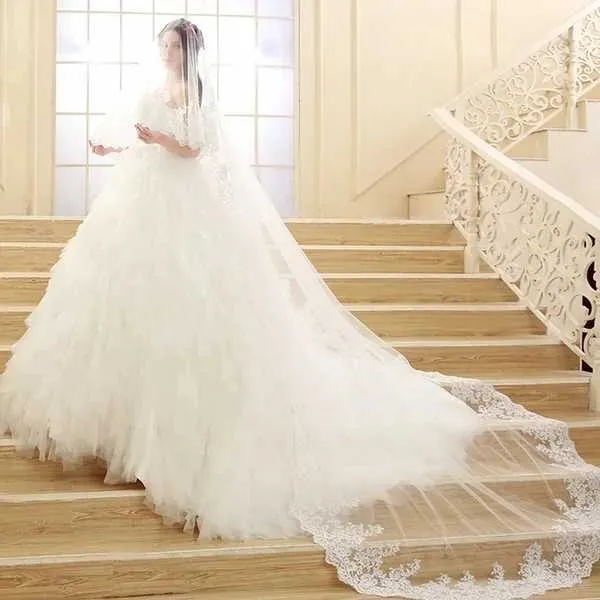 Elegantes Hochzeits-spitzenschleier Für Braut Und Kirche_voghion.com