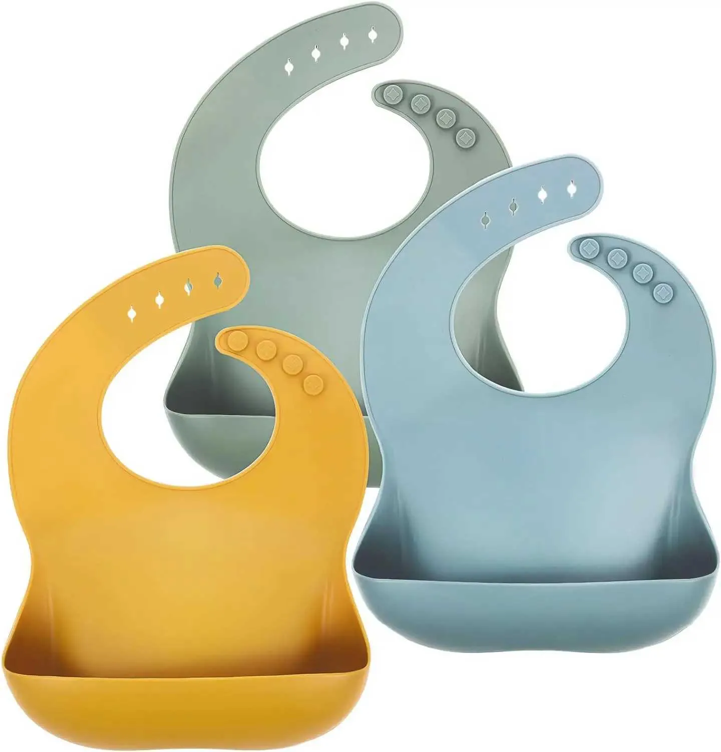 Bibs buccia panni silicone bavasole impermeabile a colori solidi morbidi a 4 marce regolabili per alimentazione per il pranzo neonato Accessori dietetici per bambini in tasca saliva D240513