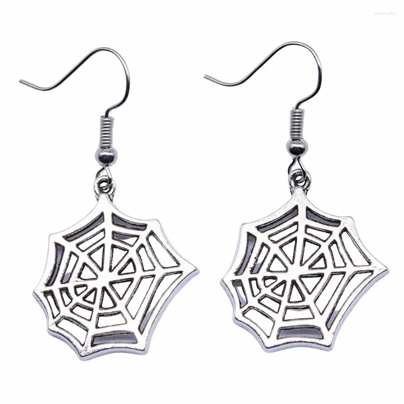 Dingle örhängen 1Pair spindel web manar örhängen ornament smycken och tillbehör söt krokstorlek 18x19mm