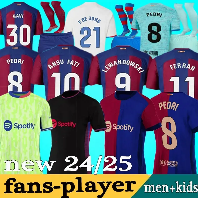 2023 2024 2025 Pedri Gavi Soccer Jersey Lewandowski FC Ferran Camiseta de Football Shirt Auba Joao Cancelo