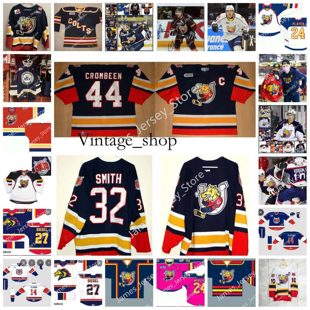 Vin 2022 Custom OHL Barrie Colts Stitched Hockey Jersey 92 Roenick Jodoin 81 Chris Grisolia 86 Beau Akey 74 Nicholas Porco 91 Artur Cholach