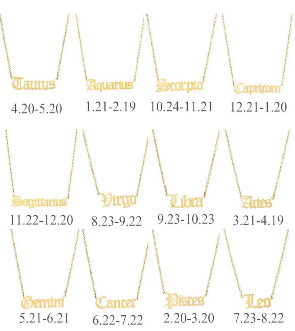 Scorpione Leo Capricorn Aquarius Necklace Zodiac Bilancia Taurus Vergo Gemini Sagittario Pesci Aries Cancer4773275