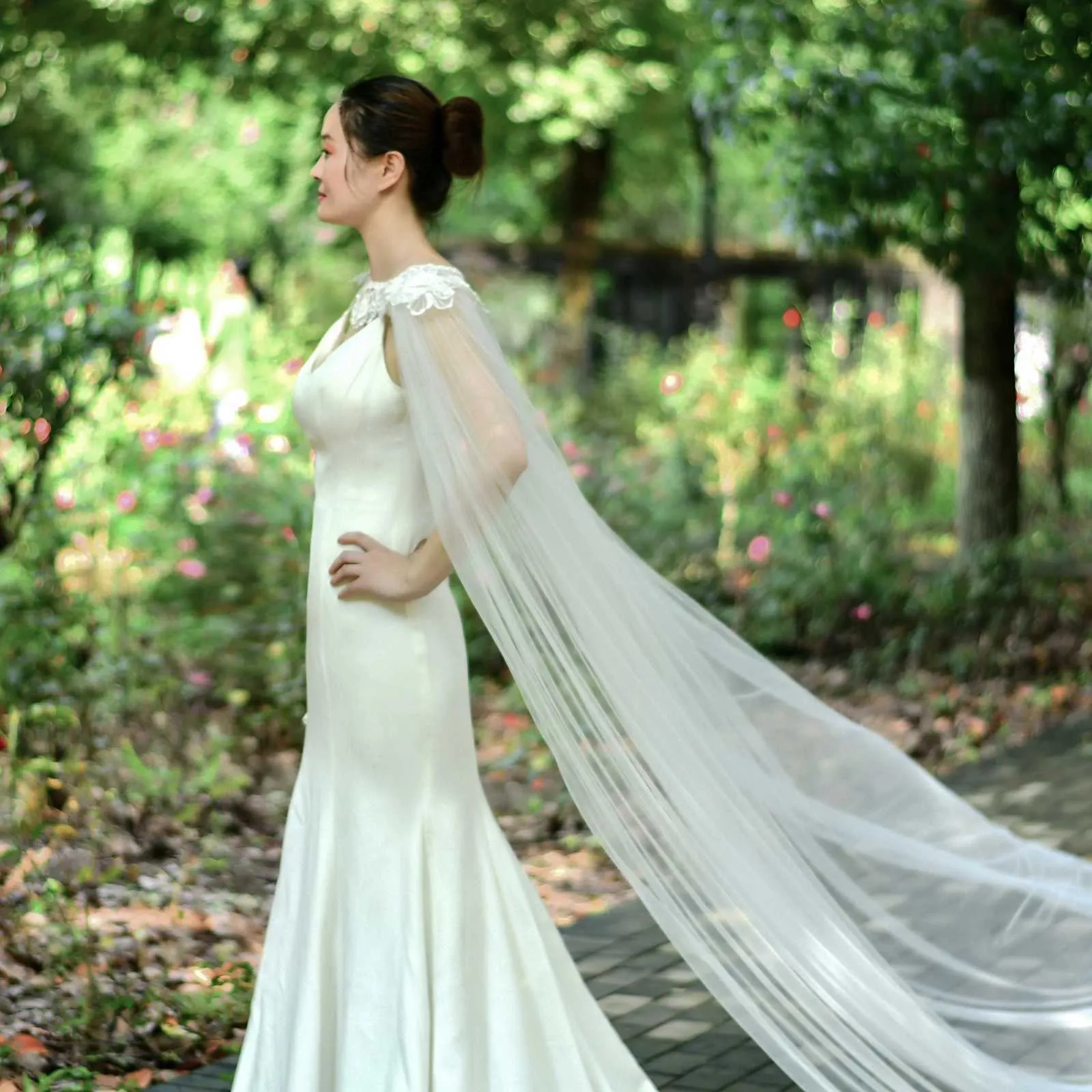 Hair Jewelry Womens VG18 Long Cloak Evening Cape Veil Jacket for Women Large Size Bolero Bridal Soft Tulle Shawl Wedding_ipsvogv.com