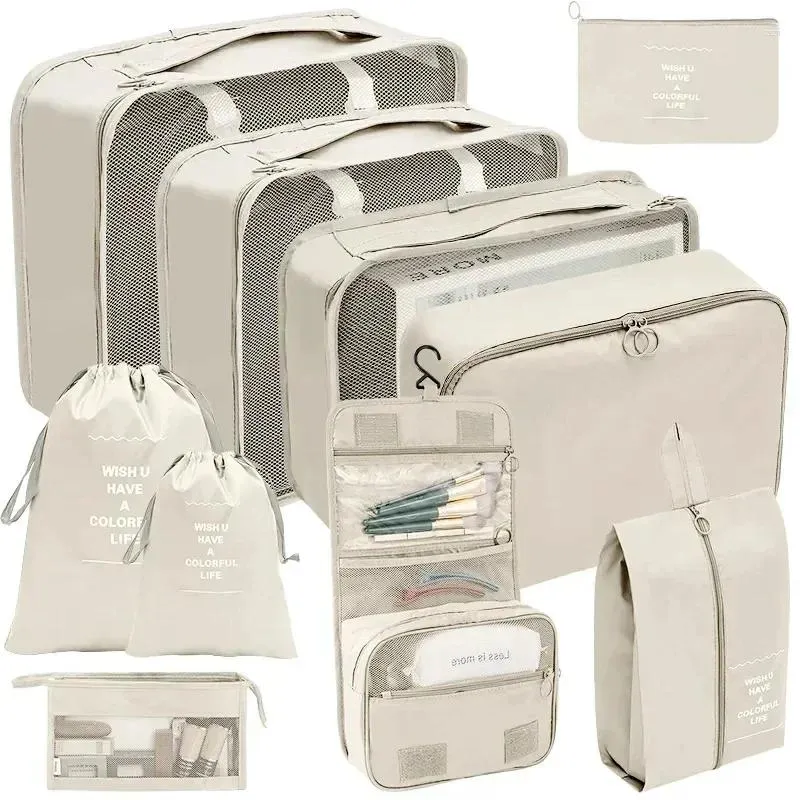 Duffel Bags Handy 7pcs Conjunto de Travel Organizer Storage Storage Packing Cubes Cases