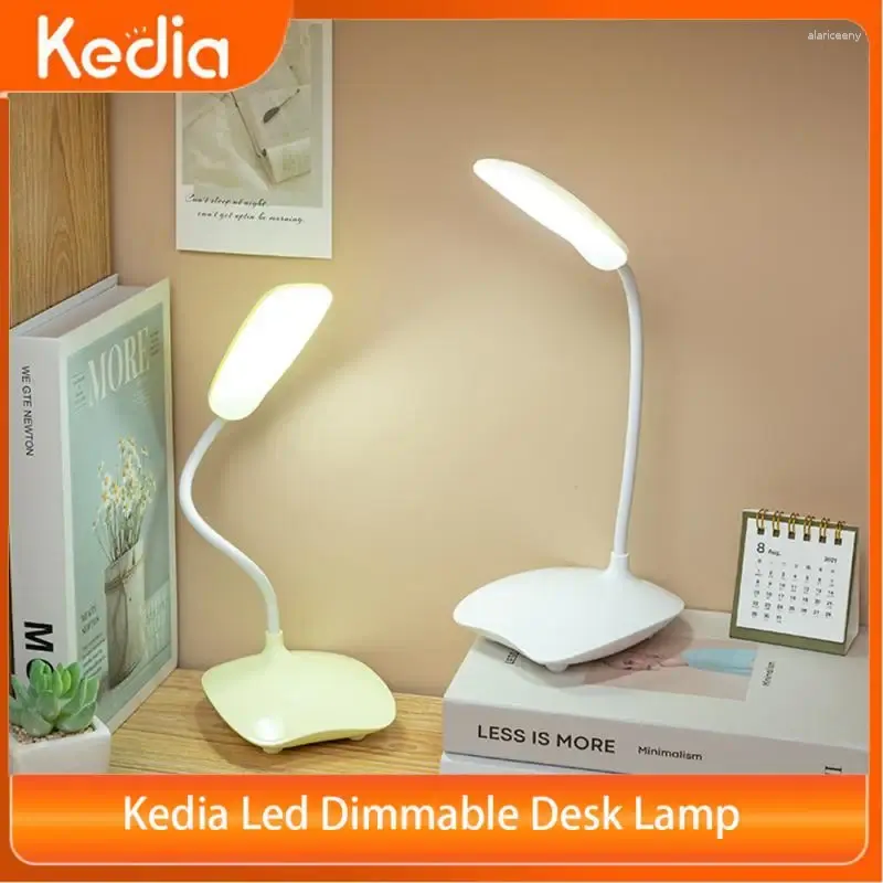 Table Lamps Kedia Led Dimmable Desk Lamp USB Powered Light Touch Dimming Portable 3 Color Eye Protection Bedroom Bedside